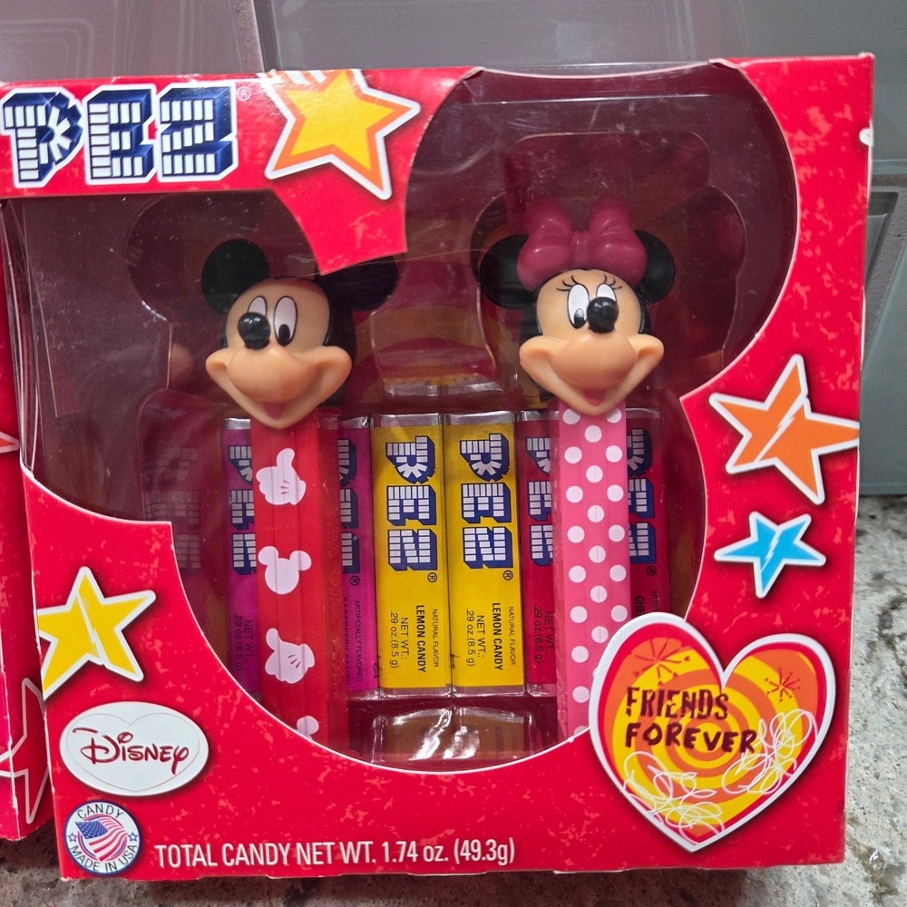 Disney Mickey Minnie Mouse PEZ Candy Dispensers Friends Forever‎ Gift Lot of 2